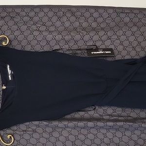 Karl Lagerfeld Navy Blue Embellish Sheer Sleeveless Dress